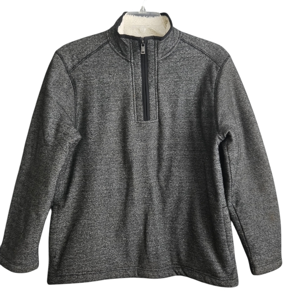 Orvis Men's Size Medium Black Brighton Pullover Sherpa Lined 1/4 Zip‎